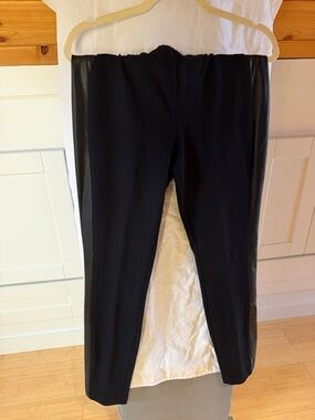 Nanette Lepore Black Faux Leather Side Panel Trousers